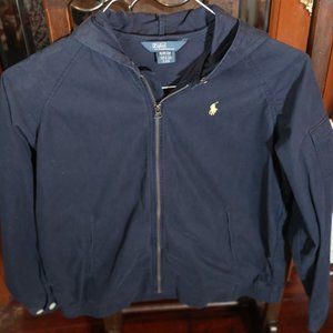 Polo Ralph Lauren Blue Twill jacket with hoodie- Kid's Size 18-20 (Adult XS)